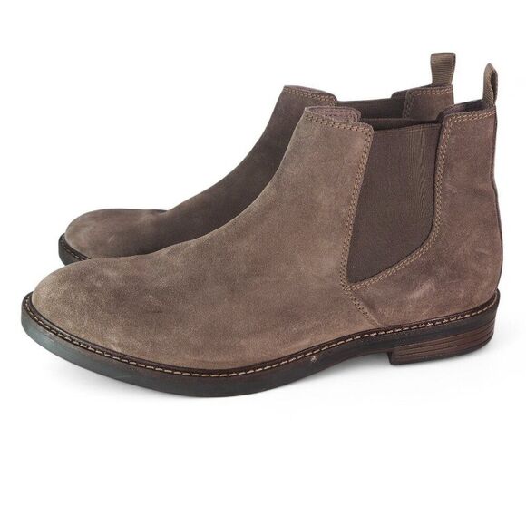 Clarks Paulson Up Suede Pull-on Chelsea Boots Brown Men's 13 - Picture 2 of 12